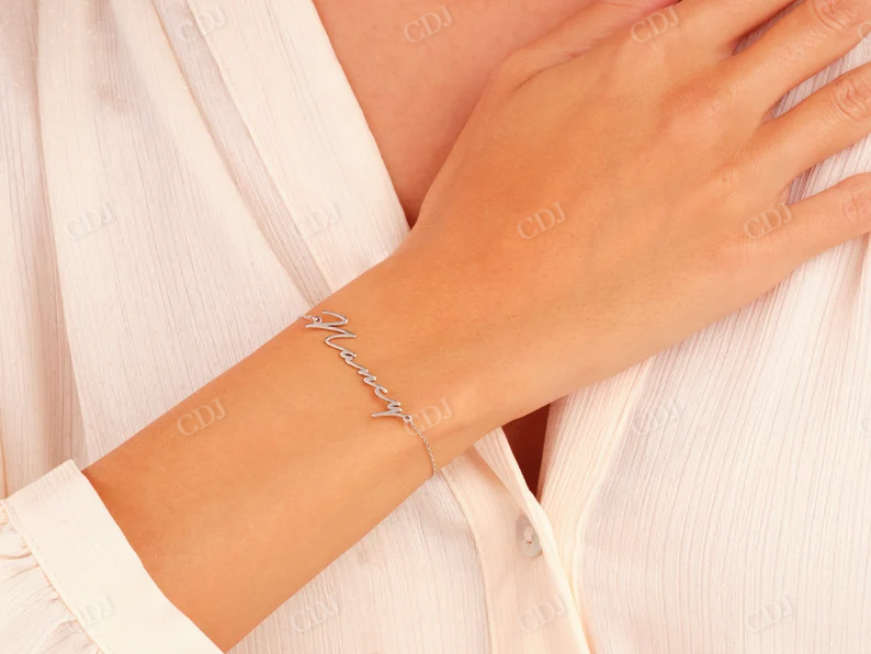 Gold Name Tag Bracelet customdiamjewel