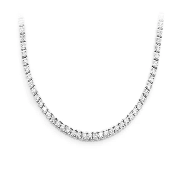 Round Cut Prong Set Diamond Tennis Chain customdiamjewel