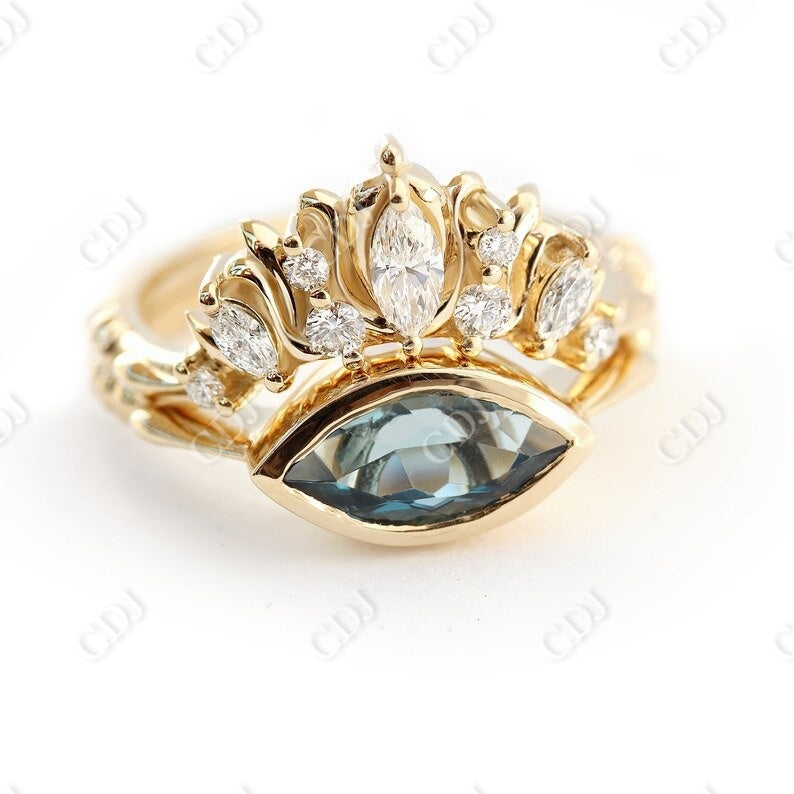 0.32CTW Marquise & Round Curved Moissanite Wedding Band customdiamjewel