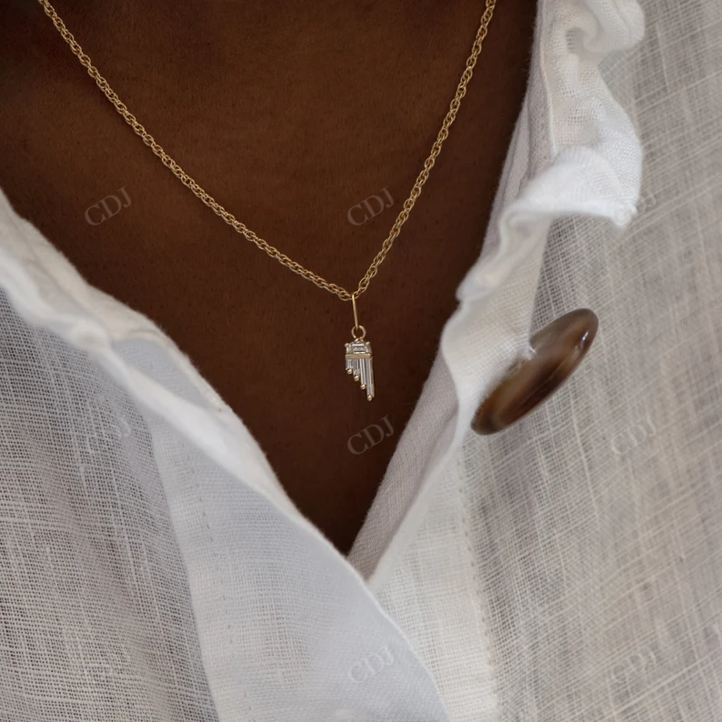 0.25ctw Half Moon Moissanite Diamond Pendant  customdiamjewel   