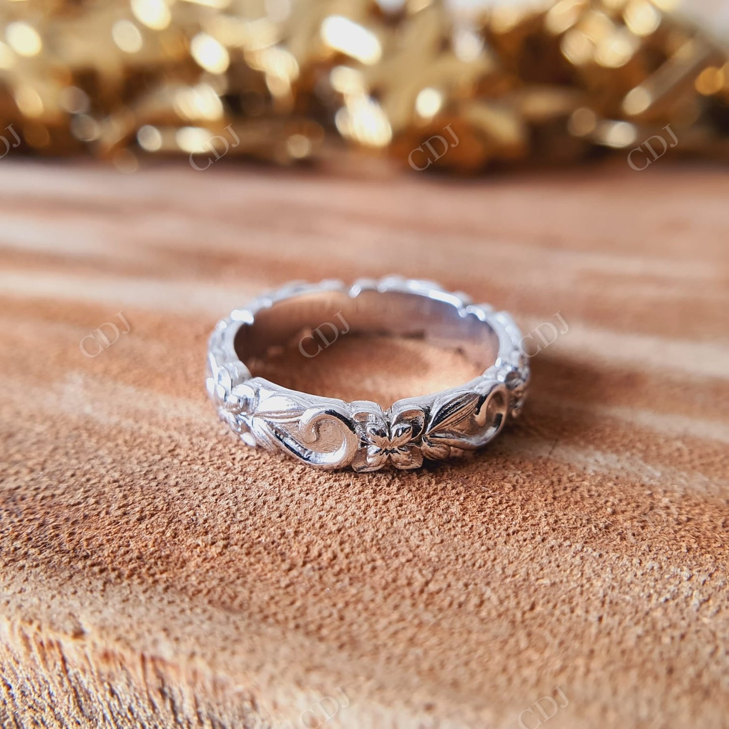 Art Deco Textured Designer Wedding Band customdiamjewel