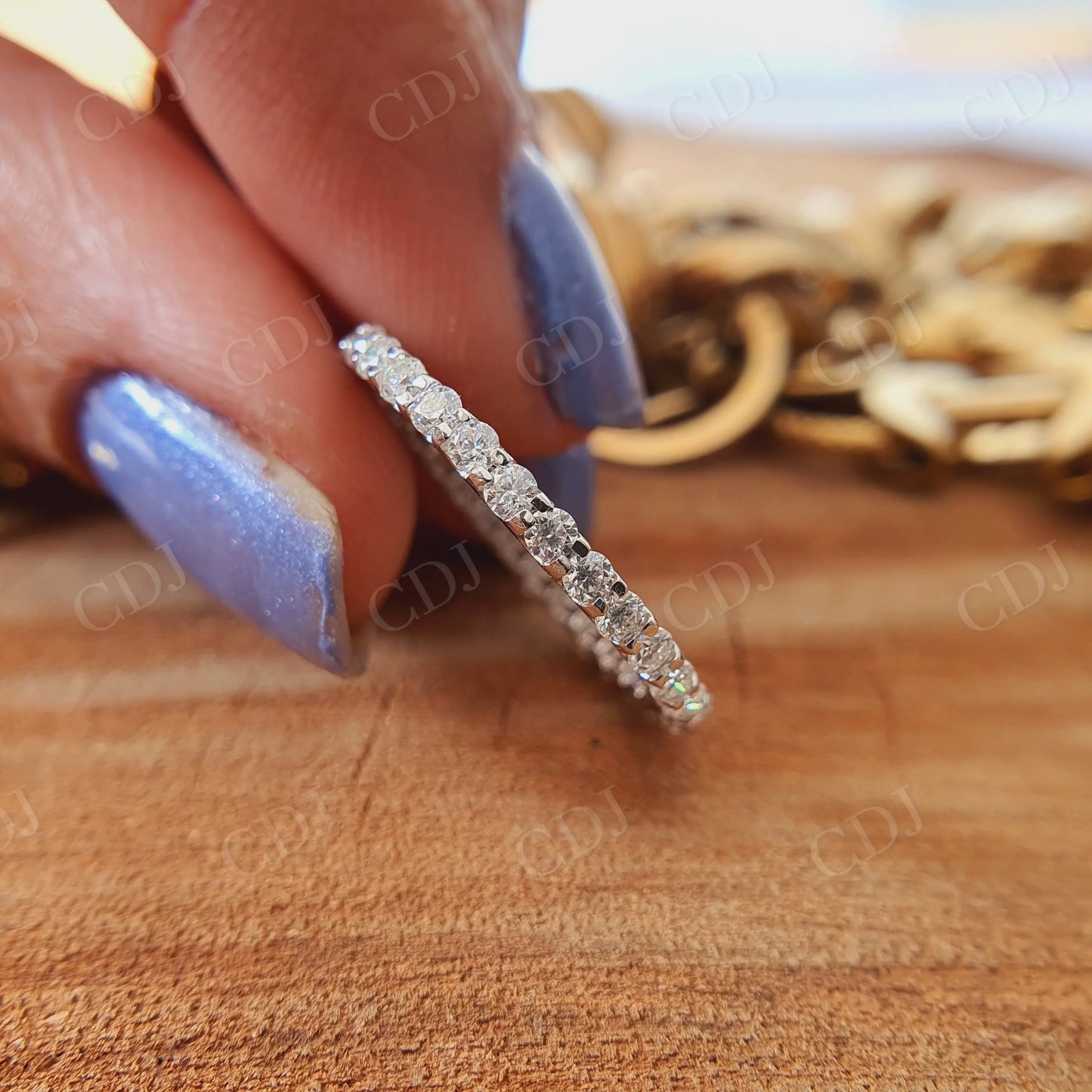 0.04CT Full Eternity Round Cut Moissanite Wedding Band customdiamjewel
