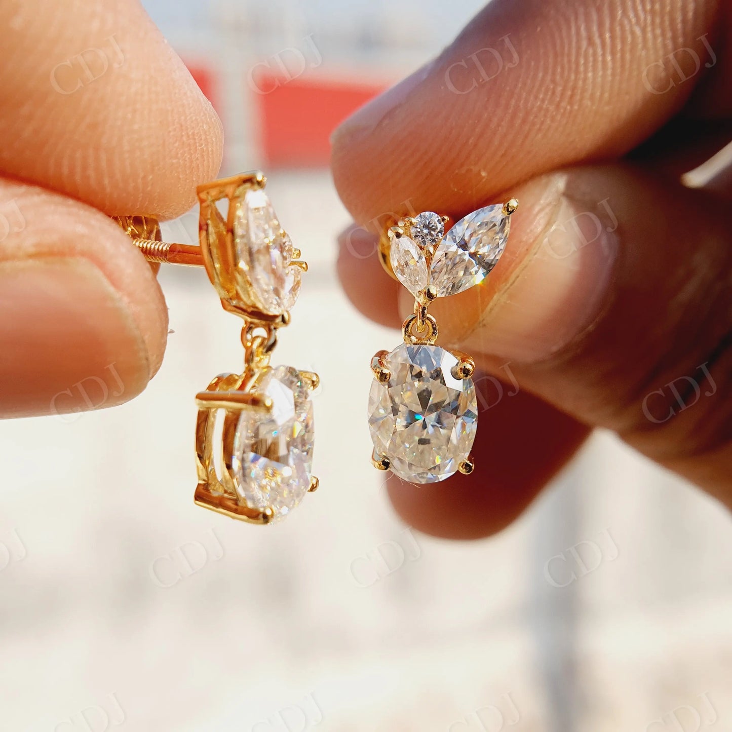 2.00CT Oval Cut Moissanite Earrings customdiamjewel