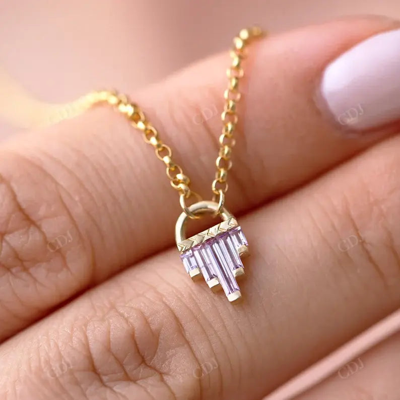 Lilac Sapphires Diamond Necklace customdiamjewel