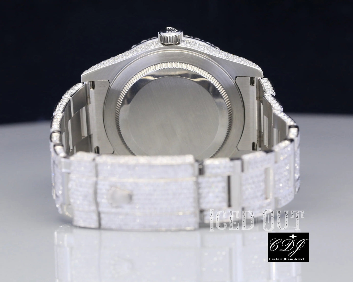 Diamond Studded Iced Out Custom Rolex Watch customdiamjewel