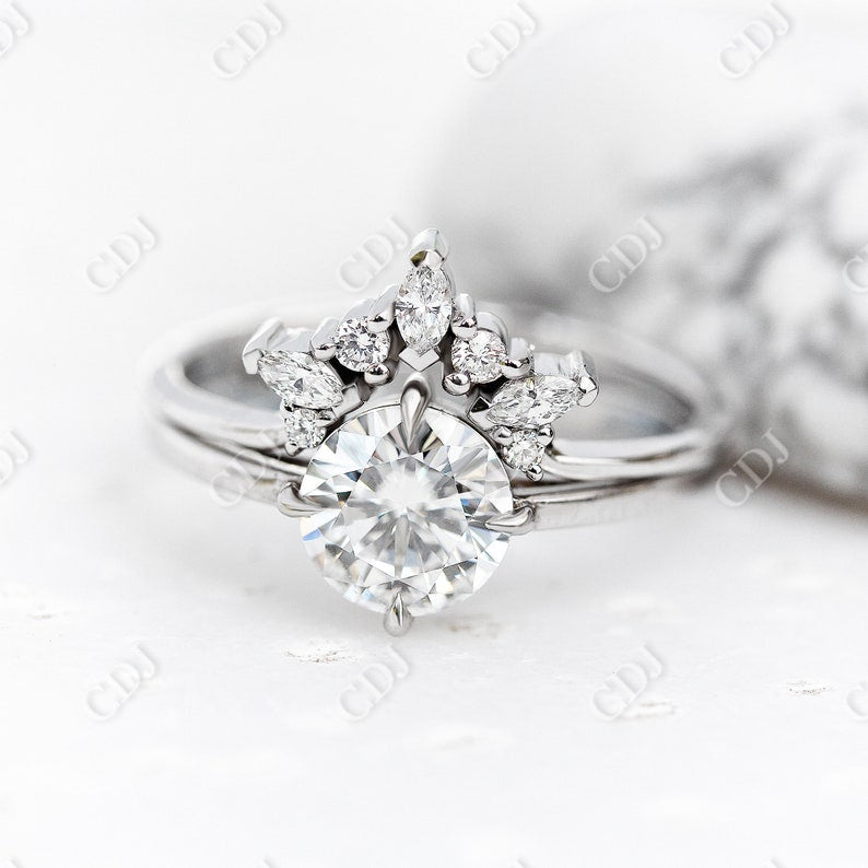 0.20CTW Curved Moissanite Nesting Wedding Band customdiamjewel