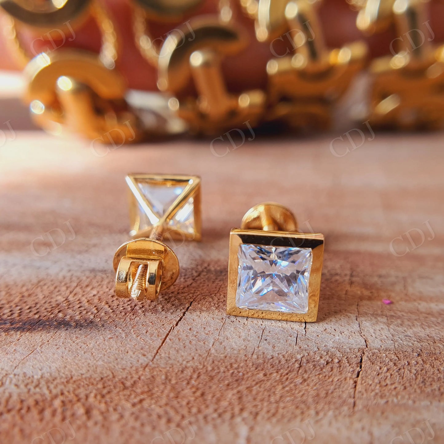 1.07CT Square Princess Cut Moissanite Earrings customdiamjewel