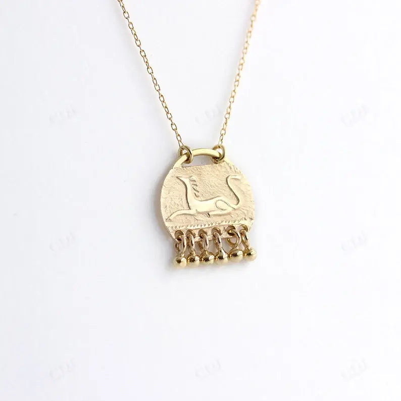 Engraved Gold Disc Necklace customdiamjewel