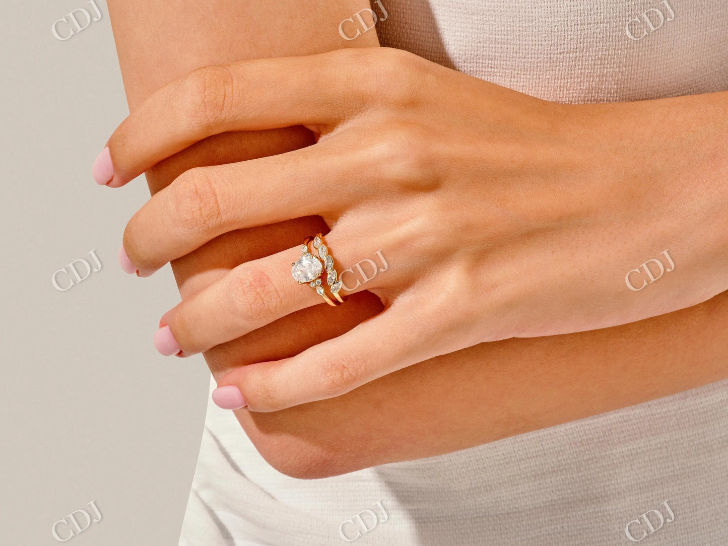 0.50CTW Bezel Set Marquise Lab Grown Diamond Matching Band customdiamjewel