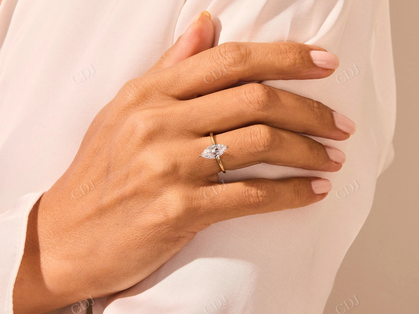 Dutch Marquise Cut Solitaire Moissanite Engagement Ring customdiamjewel