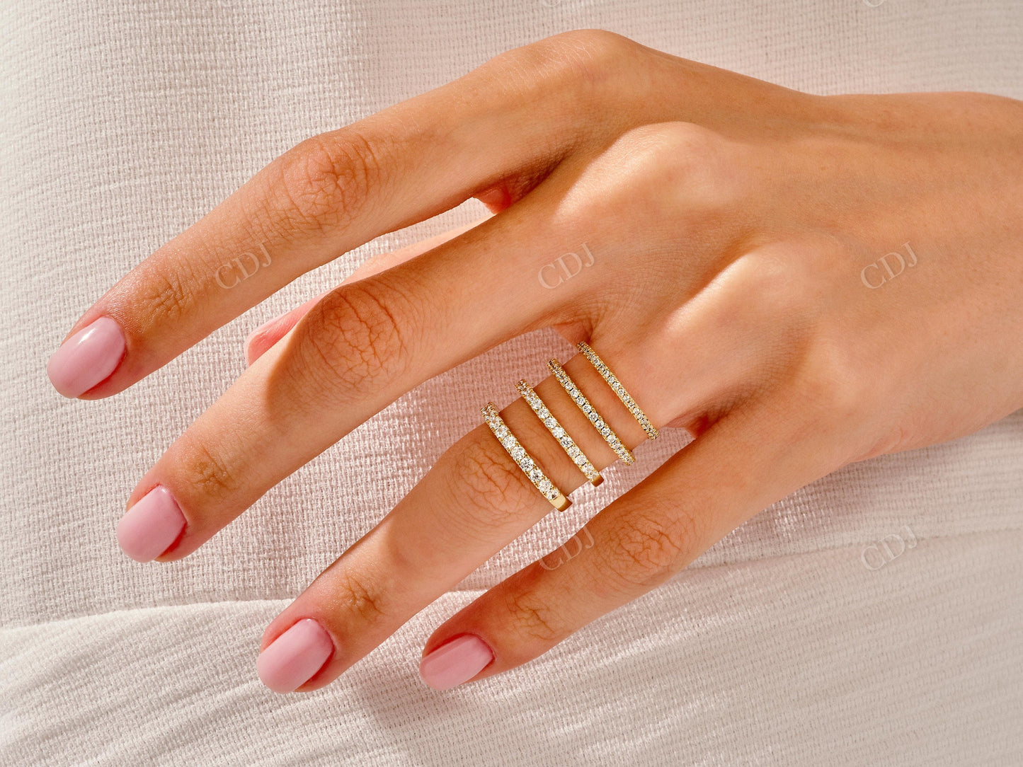 1.92CTW Oval Cut Moissanite Ring and Half Eternity Wedding Band Set customdiamjewel