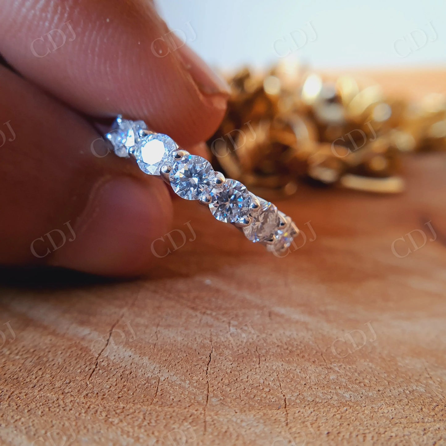 0.22CT Round Cut Eternity Moissanite Wedding Band customdiamjewel