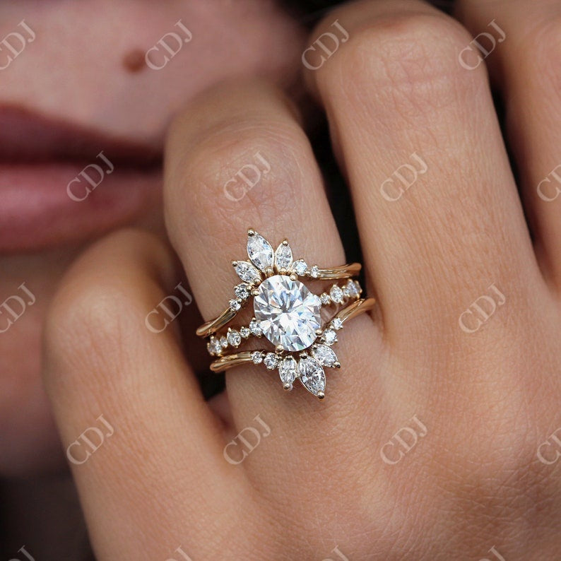 0.54CTW Marquise Moissanite Curved Enhancer Wedding Band customdiamjewel