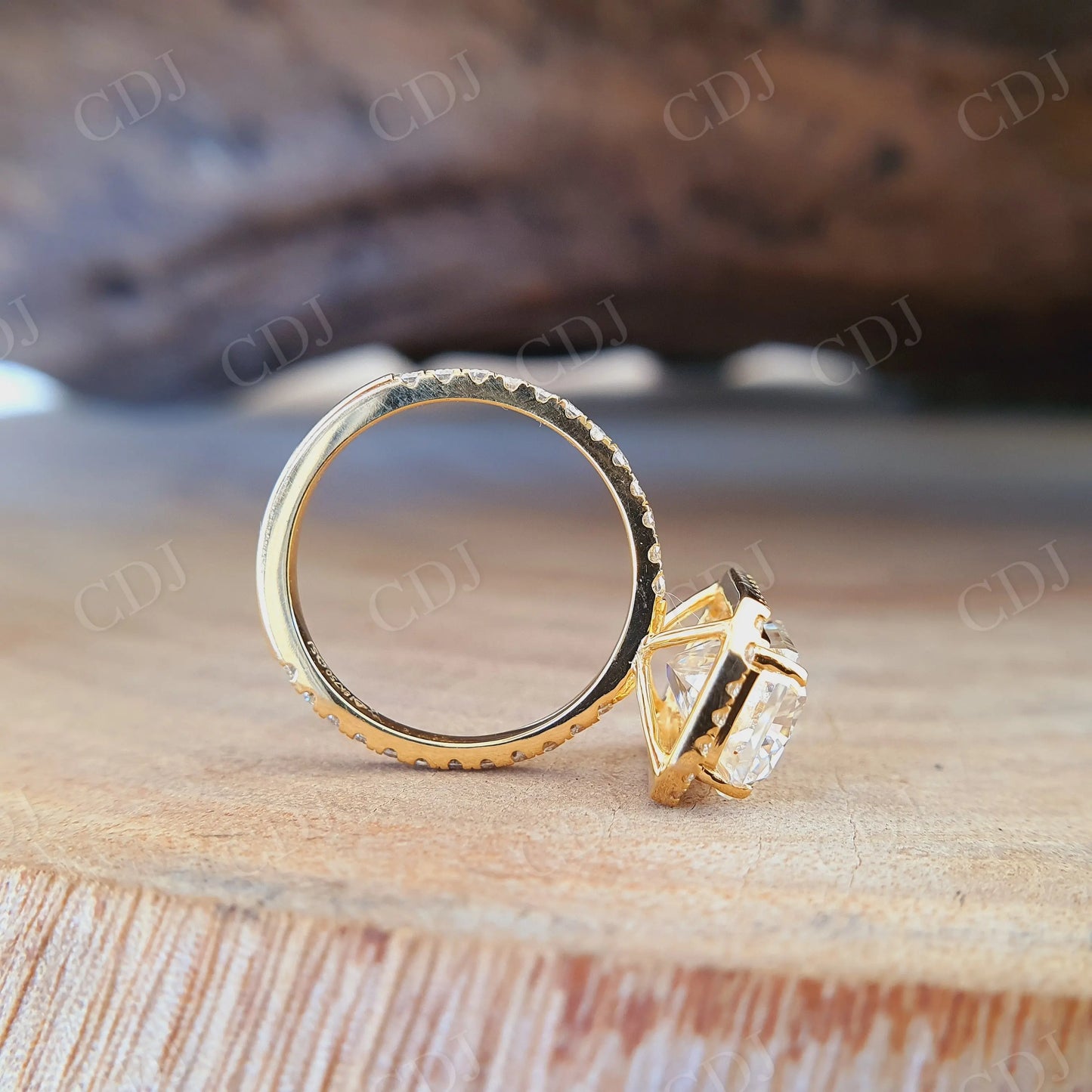 3.30CT Radiant Cut Halo Moissanite Engagement Ring customdiamjewel