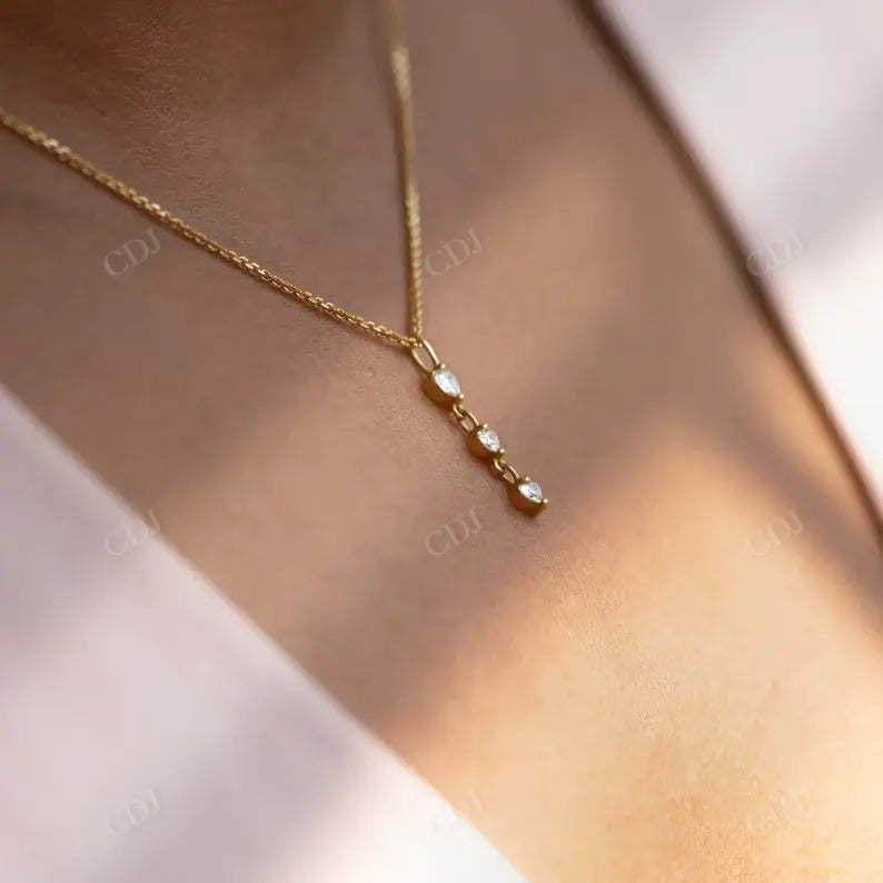 0.2ctw Heart Shape Moissanite Chain Pendant Necklace customdiamjewel