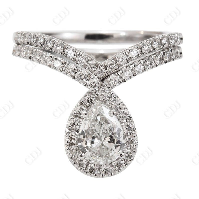 0.18CTW V Shape Diamond Wedding Band In Solid Gold customdiamjewel