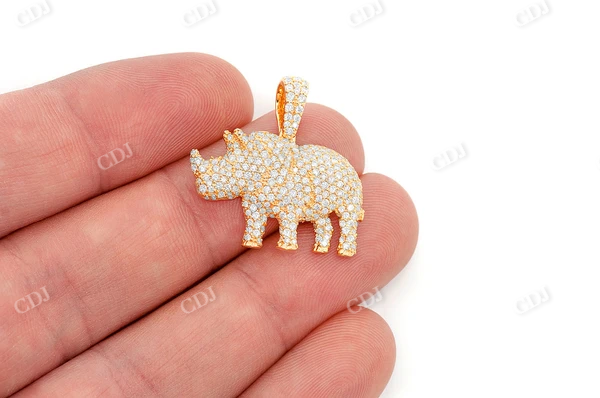1.75CTW Round Diamond Rhinoceros Pendant customdiamjewel