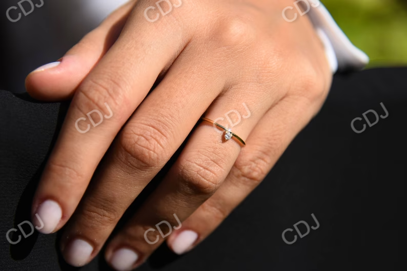 0.05CTW Single Solitaire Lab Grown Diamond Ring customdiamjewel