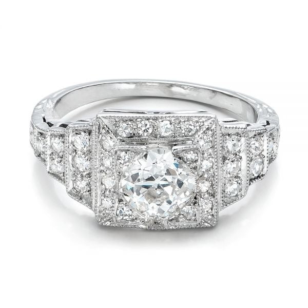 Vintage Moissanite Step Cut Engagement Ring customdiamjewel