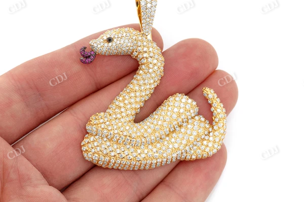 6.00CTW Snake Scales Emoji Cluster Diamond Pendant customdiamjewel