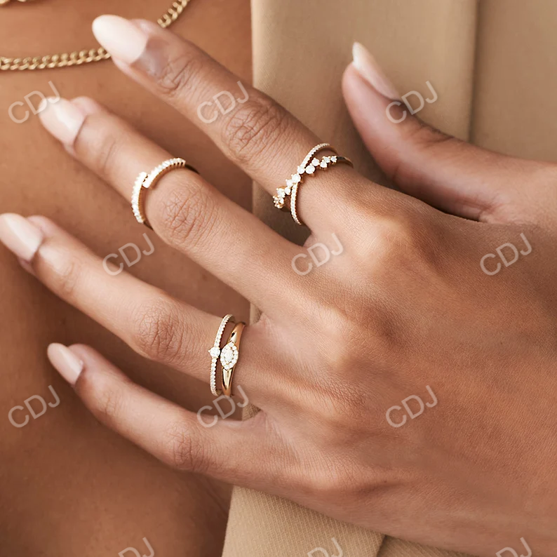 14k Solid Gold Marquise Diamond Ring in Halo Setting customdiamjewel