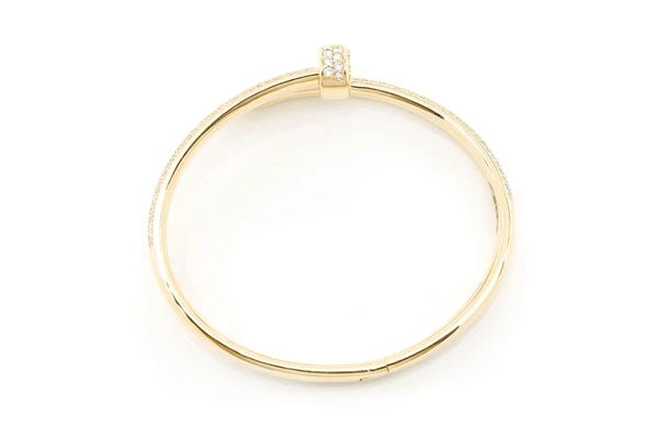 Diamond Gold Plated Nail Bangle Bracelet customdiamjewel