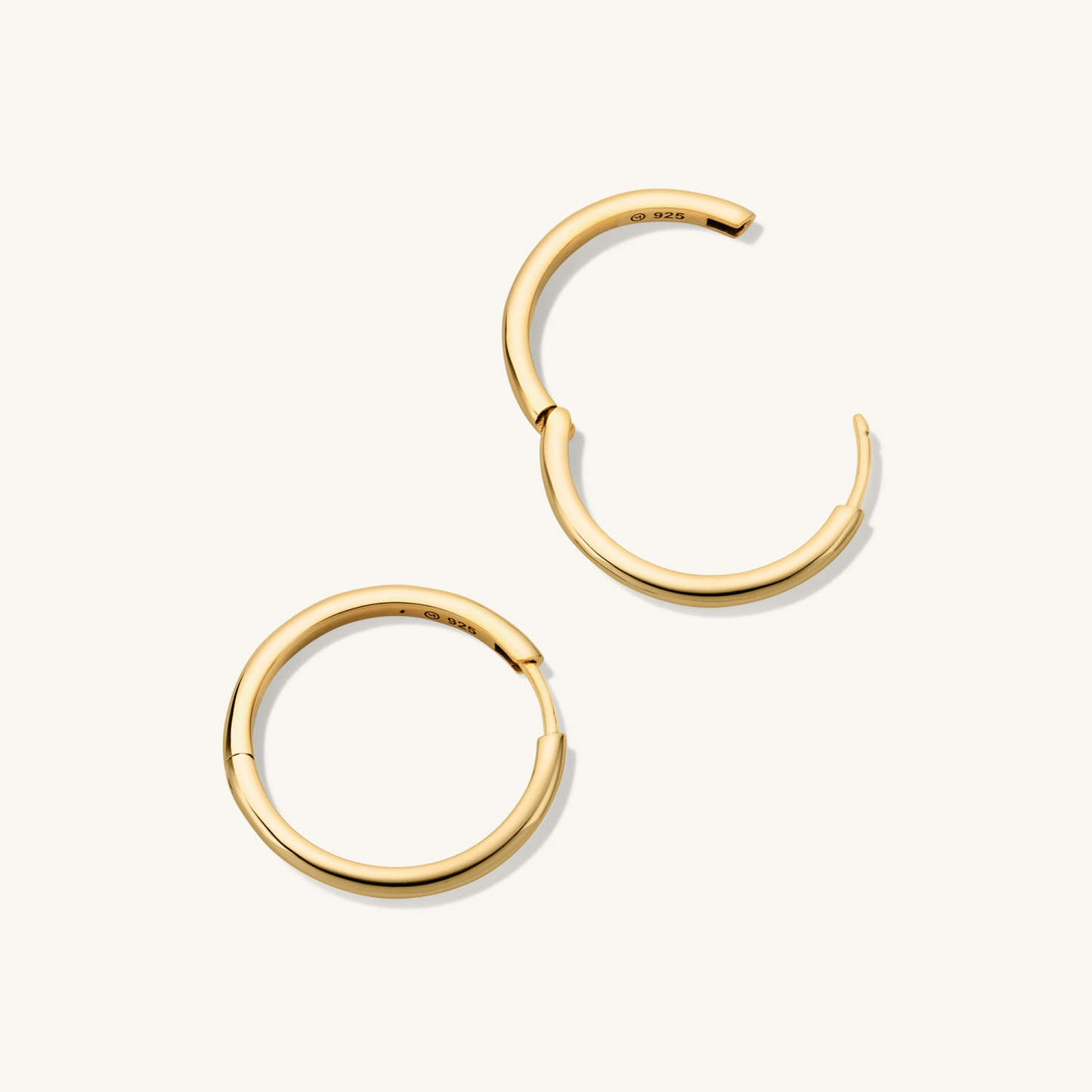 Round Shape Tube Large 14K Solid Gold Hoop Earrings customdiamjewel