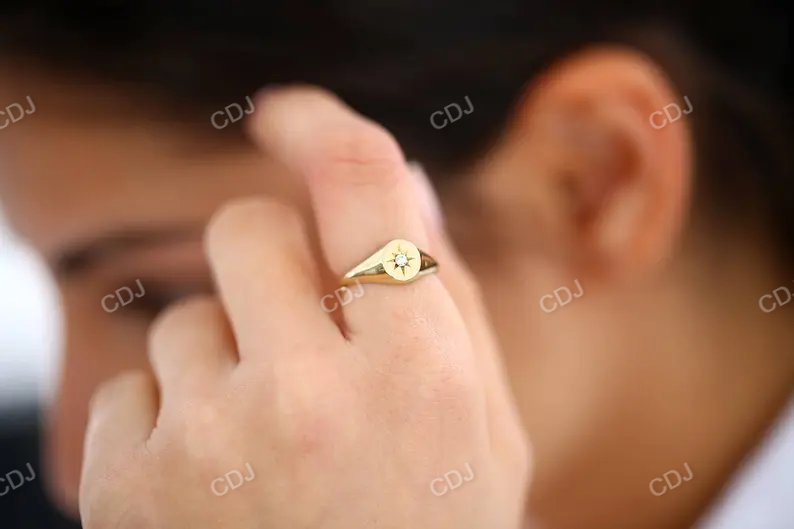 0.07CTW Star Setting Lab Grown Diamond Engagement ring customdiamjewel