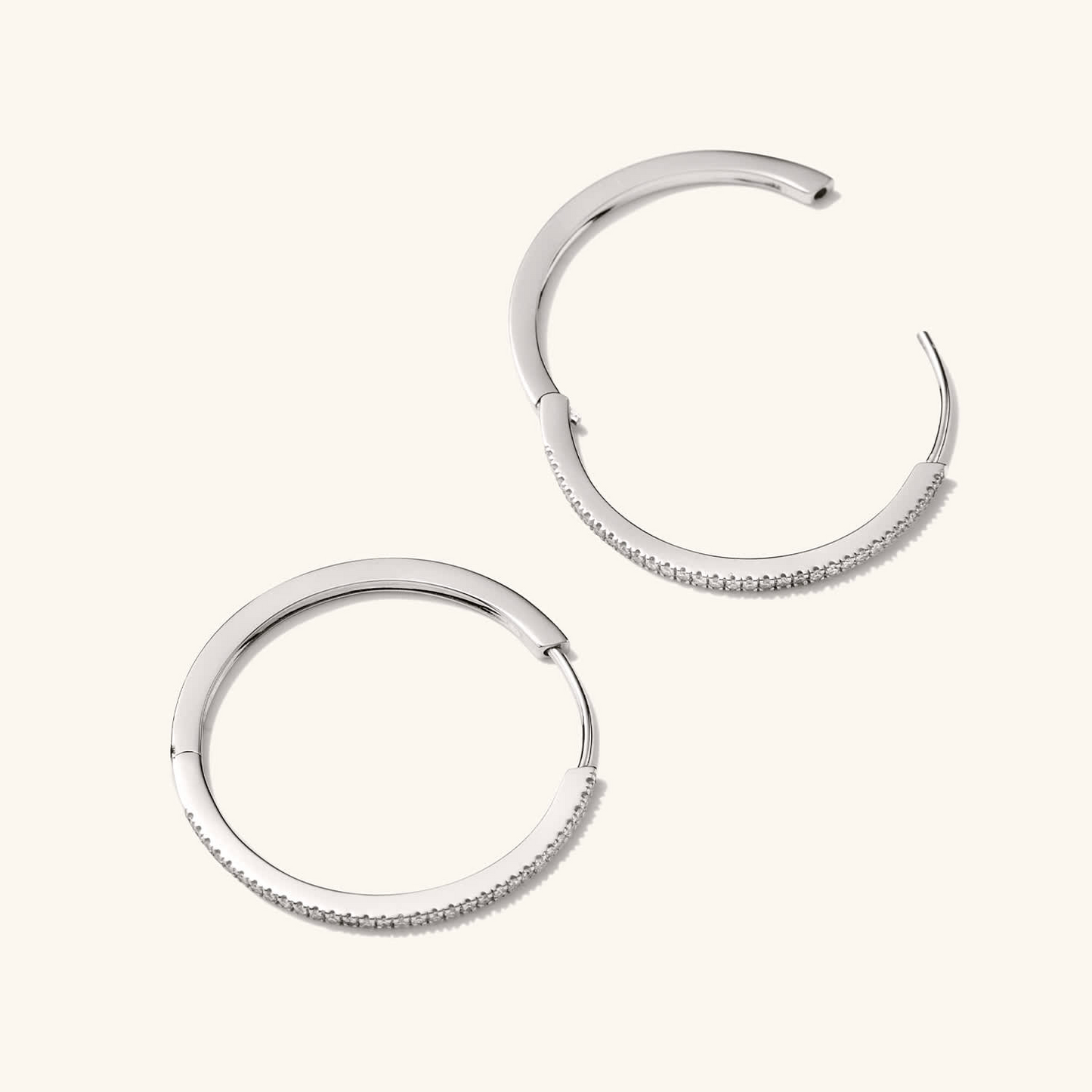 Pave Natural Diamond 18K Solid Gold Large Hoop Earrings customdiamjewel