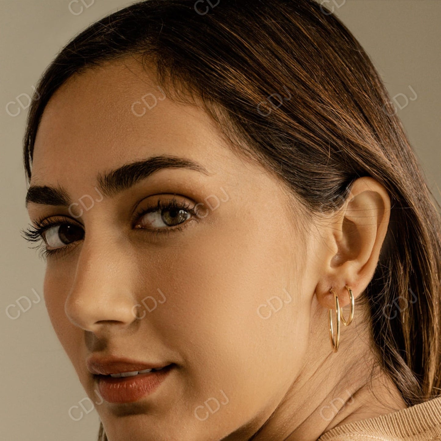 Women's Modern Hoop Moissanite Earrings customdiamjewel