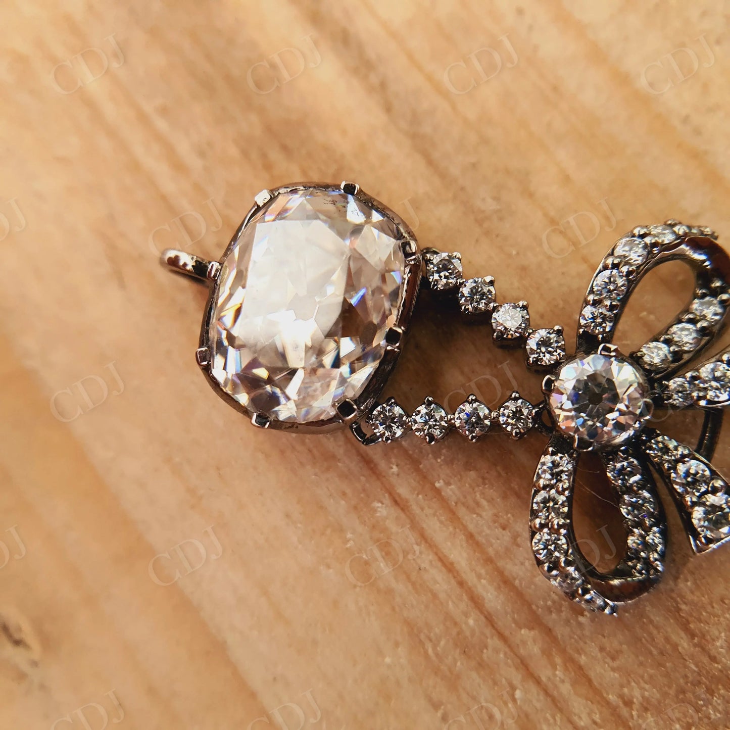 Art Deco 3.50CT Cushion Cut Moissanite Pendant customdiamjewel