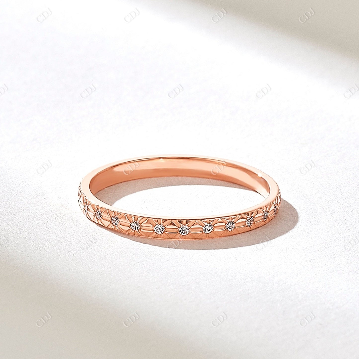 0.13CTW Pave Natural Diamond X Wedding Band customdiamjewel 10KT Rose Gold VVS-EF
