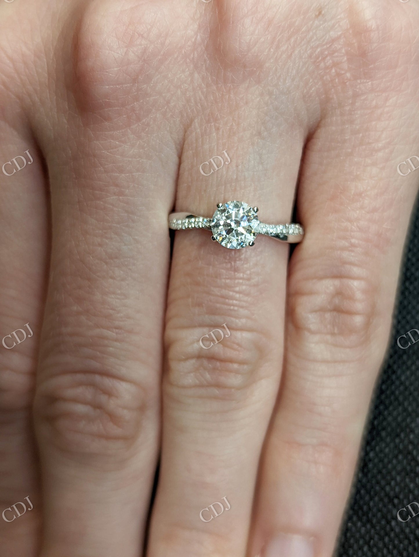 Infinity Twisted Band Moissanite White Gold Engagement Ring customdiamjewel