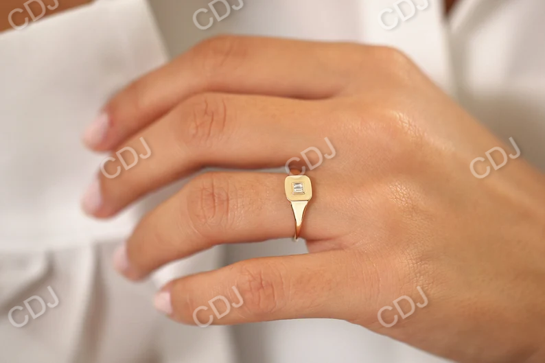 Single Baguette Diamond Pinky Wedding Ring customdiamjewel