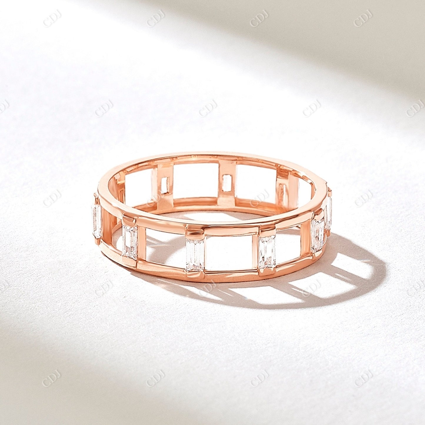 0.46CTW Baguette Lab Grown Diamond Full Eternity Wedding Band customdiamjewel 10KT Rose Gold VVS-EF