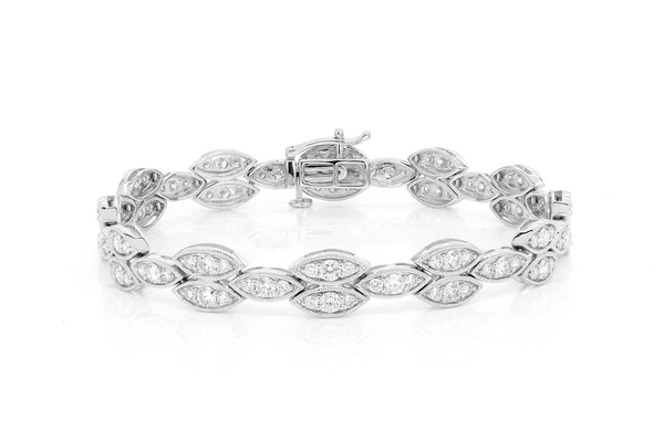 5.25CTW Milgrain Marquise Cluster Link Diamond Bracelet customdiamjewel