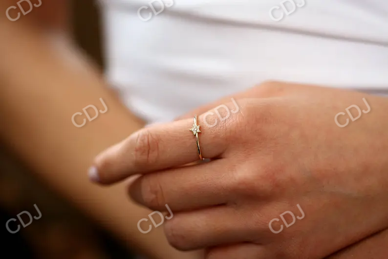 Star Shaped 14K Gold Diamond Wedding Ring customdiamjewel