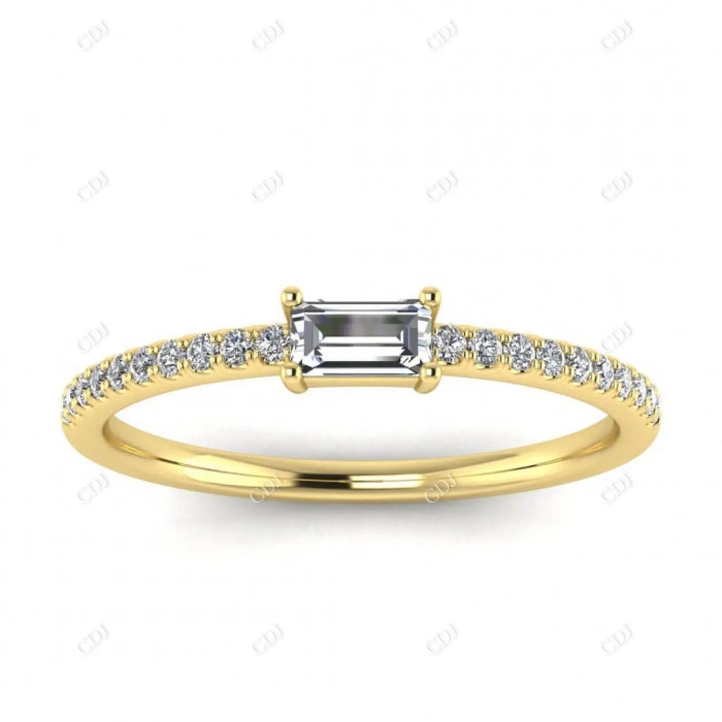 Simple 0.26CT Thin Diamond Engagement Ring customdiamjewel 10 KT Yellow Gold VVS-EF