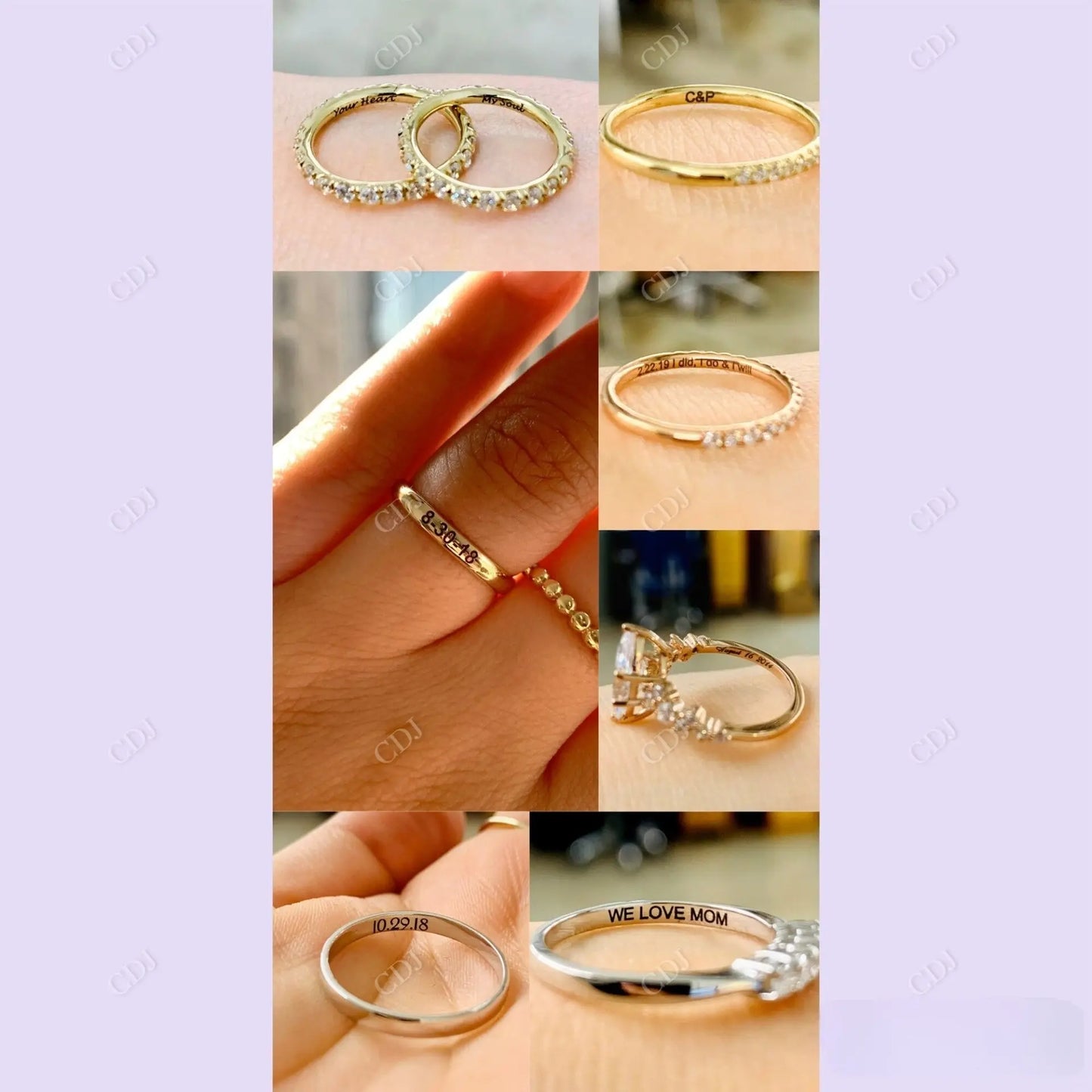 Antique V Shaped Rose Gold Stackable Wedding Bands customdiamjewel