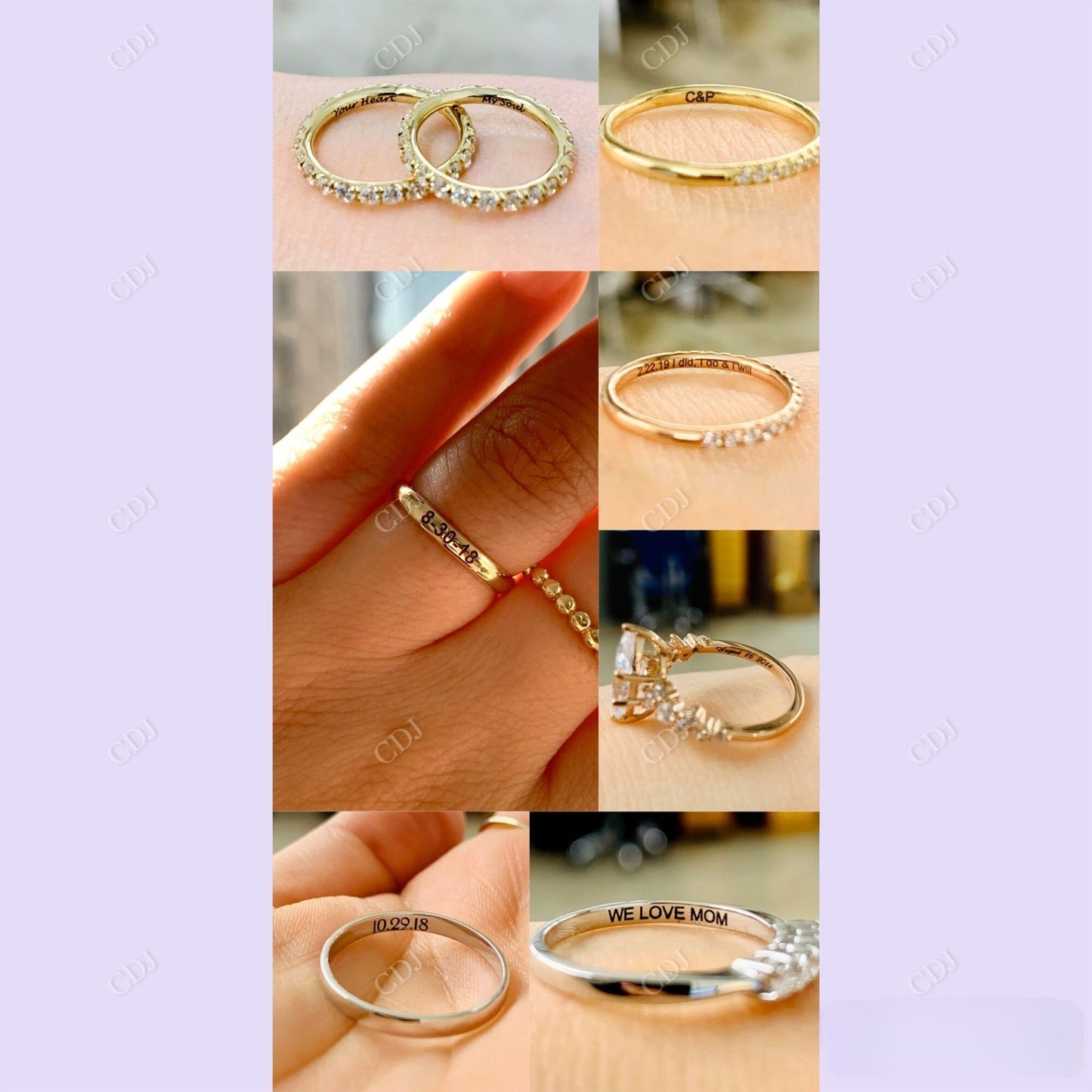 14K Rose Gold Stackable Wedding Bands customdiamjewel