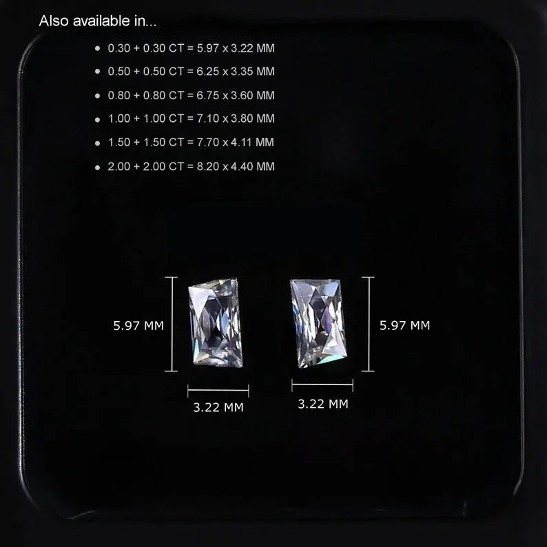 2.00CT French Cut Loose Moissanite customdiamjewel