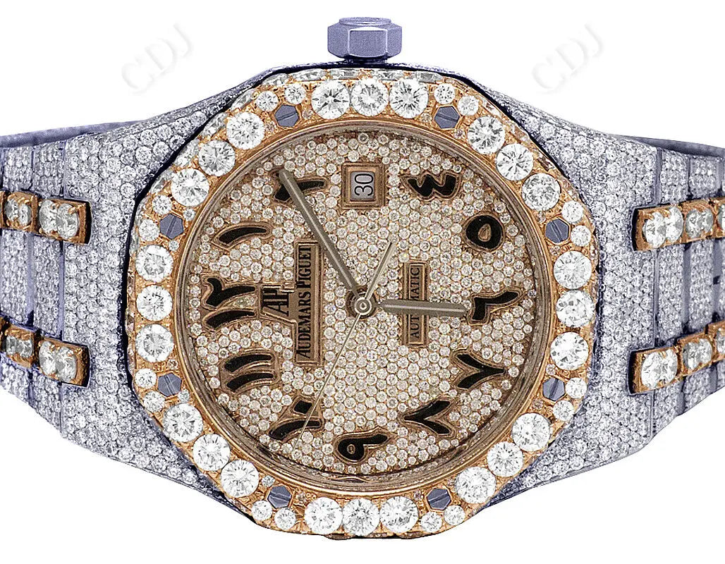 Men's Rose White AP Arabic Numerical Diamond Watch customdiamjewel