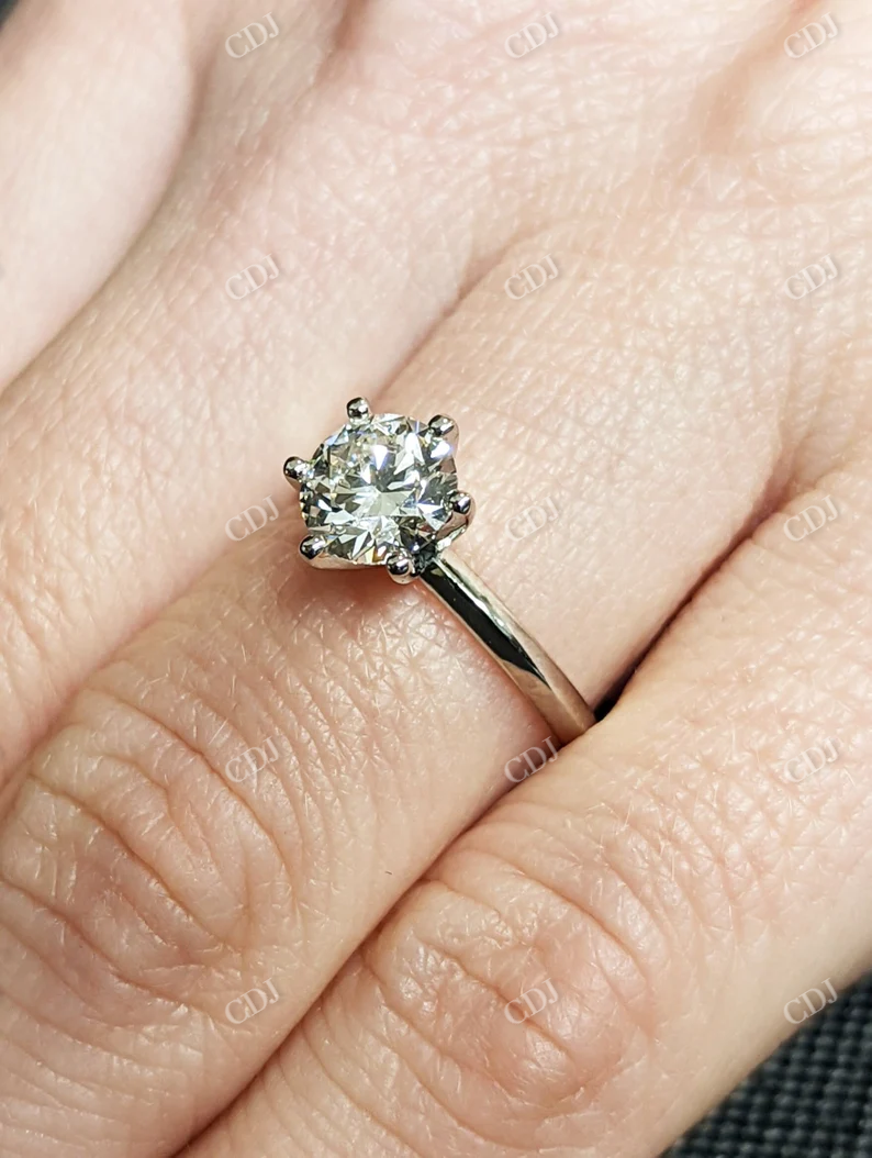 1CT Round Cut Moissanite Solitaire Engagement Ring customdiamjewel