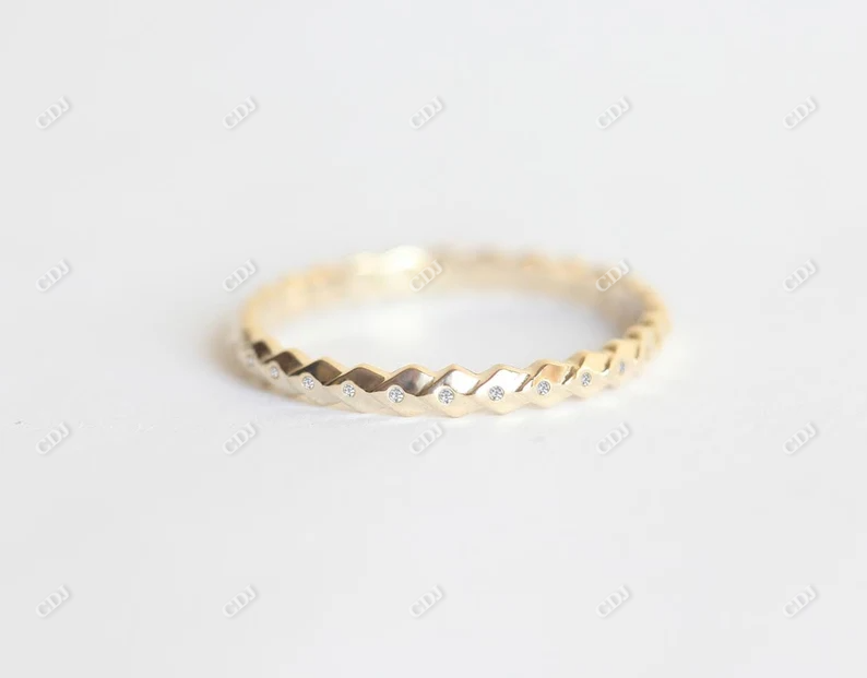 0.2ctw Natural Diamond Gold Wedding Band customdiamjewel