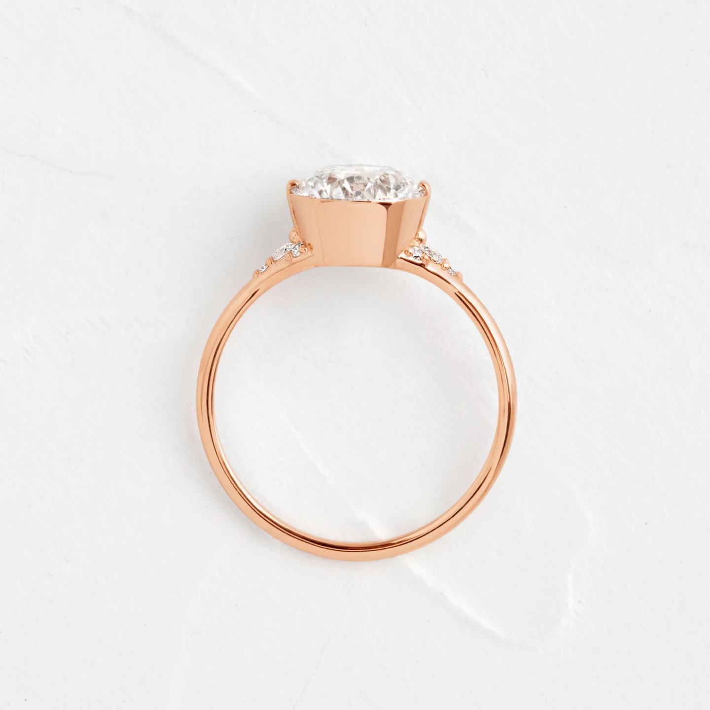 Round Cut Moissanite Bezel Set Engagement Ring customdiamjewel