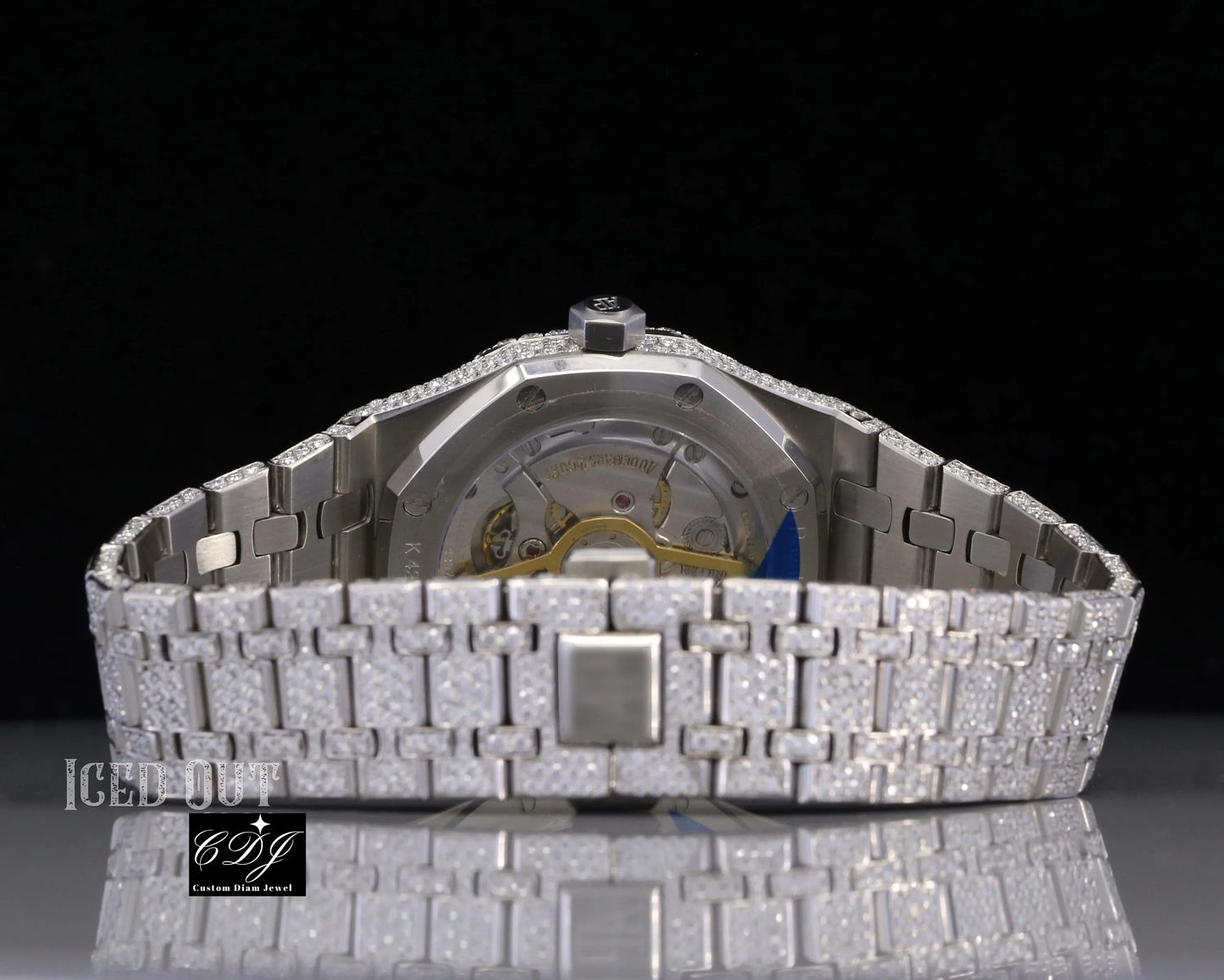 Full Iced Out Moissanite Studded Watch customdiamjewel