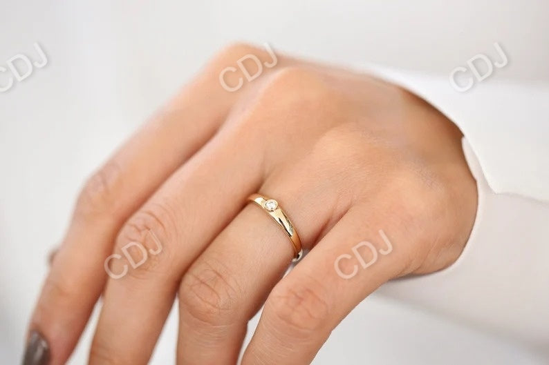 0.07CTW Bezel Setting Lab Grown Diamond Solitaire Ring customdiamjewel