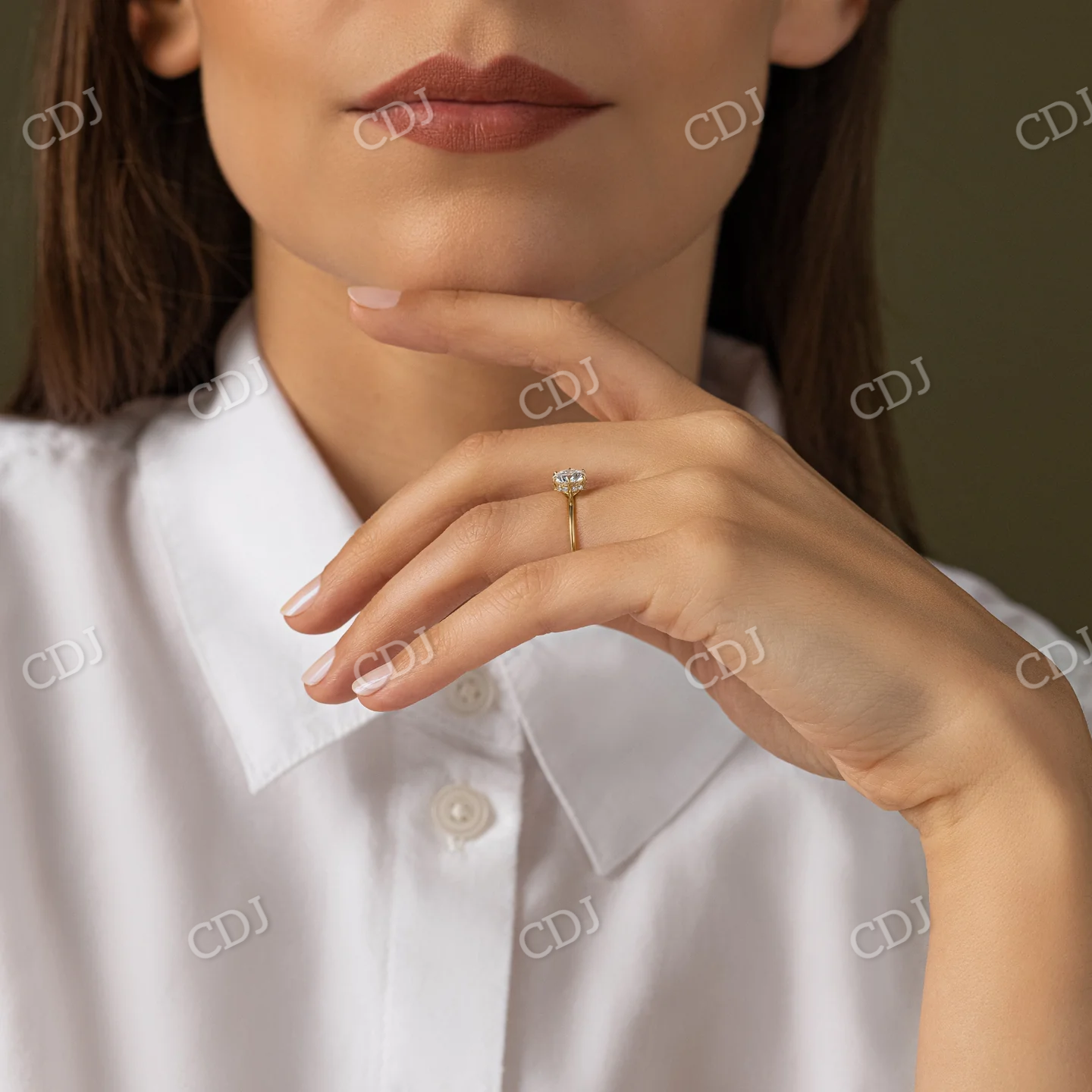 0.7CTW Round Cut Prong set Moissanite Engagement Ring customdiamjewel