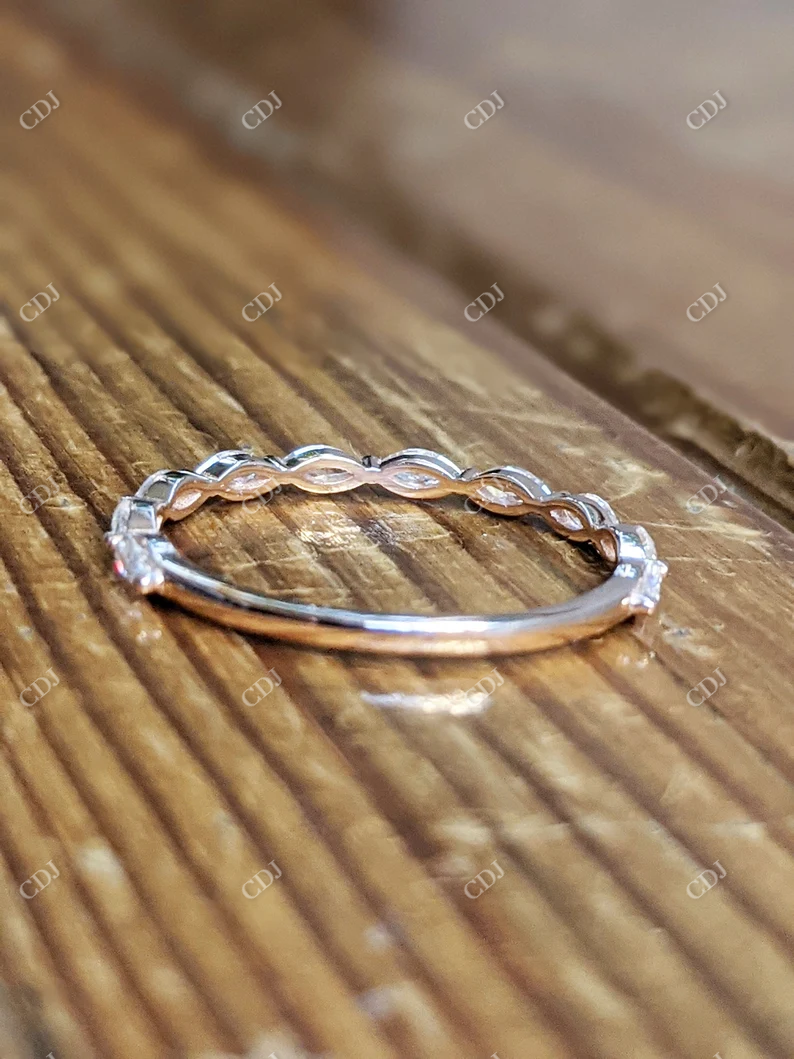 Marquise Cut Moissanite Half Eternity Wedding Band customdiamjewel