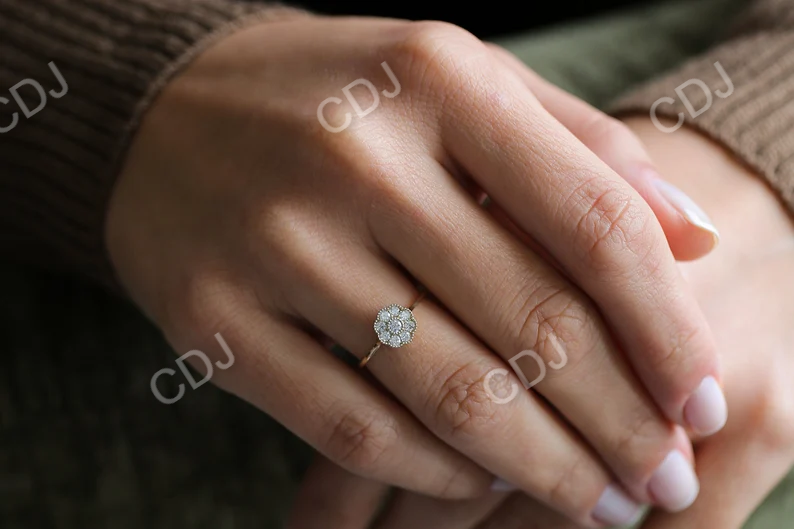 Minimalist Diamond Floral Style Natural Diamond Wedding Ring customdiamjewel